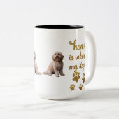 Gold Home is waar mijn hond Mok is - Luxe Hondenli (Voorkant rechts)