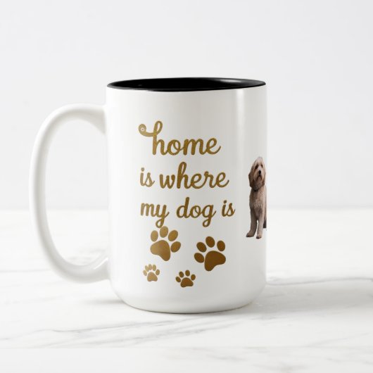 Gold Home is waar mijn hond Mok is - Luxe Hondenli (Links)