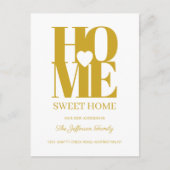 Gold Home Sweet Home Moving Faire-part Carte posta (Devant)