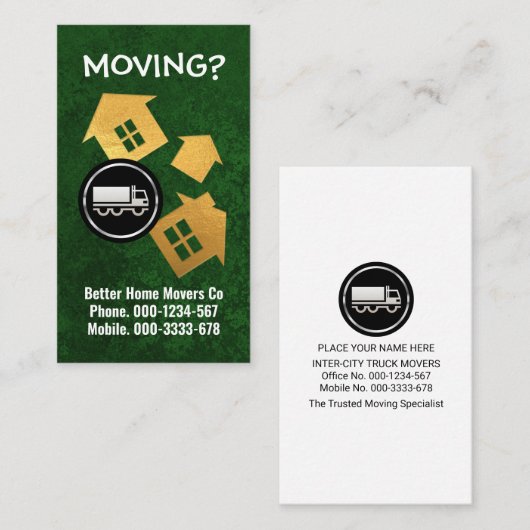 Gold Home Verhuisend Groen Landschap Visitekaartje (Voorkant / Achterkant)