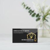 Gold Home Wiring Circuit Electrical Contractor Visitekaartje (Staand voorkant)