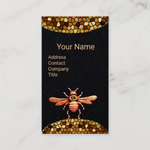 GOLD HONEY BEE, BEEKEEPER BEEKEEPER MONOGRAM Black Visitekaartje