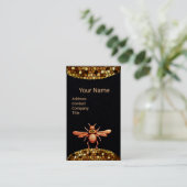 GOLD HONEY BEE, BEEKEEPER BEEKEEPER MONOGRAM Black Visitekaartje (Staand voorkant)