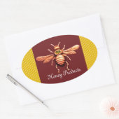 GOLD HONEY BEE / BEEKEEPER BEEKEEPER OVALE STICKER (Envelop)