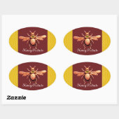 GOLD HONEY BEE / BEEKEEPER BEEKEEPER OVALE STICKER (Vel)