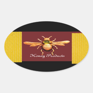 GOLD HONEY BEE / BEEKEEPER BEEKEEPER OVALE STICKER
