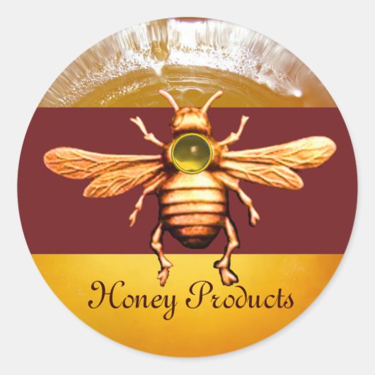GOLD HONEY BEE / BEEKEEPER BEEKEEPER RONDE STICKER (Voorkant)