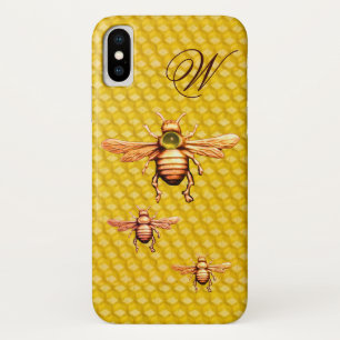 GOLD HONEY BEES MONOGRAM iPhone X HOESJE