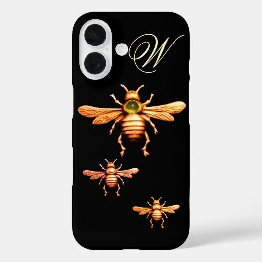 GOLD HONEY BEES MONOGRAM Case-Mate iPhone CASE (Achterkant)
