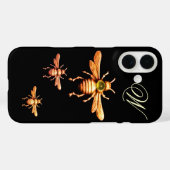 GOLD HONEY BEES MONOGRAM Case-Mate iPhone CASE (Achterkant (horizontaal))
