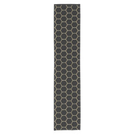 Gold HoneyComb Black Table Runner Korte Tafelloper
