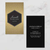 Gold Honeycomb Glamour Beauty Carte de visite (Devant / Derrière)