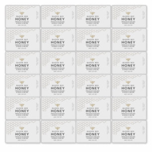 Gold Honeypeb Transparent Honey Bee Étiquette 8cmx