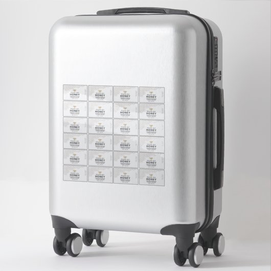 Gold Honeypeb Transparent Honey Bee Étiquette 8cmx (Sur valise)