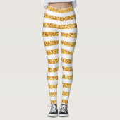 Gold Horizontale Glitter Boho Popular Collectie Leggings (Voorkant)