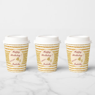 Gold Horizontale Glitter Boho Popular Collectie Papieren Bekers