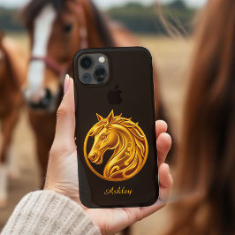 Gold Horse iPhone 13 Hoesje