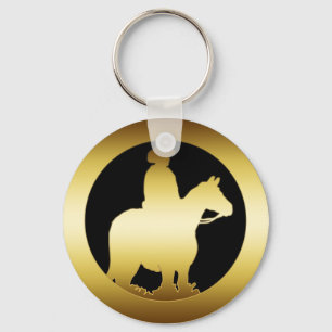 GOLD HORSE EN RIDER SLEUTELHANGER