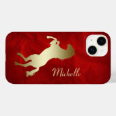 Gold Horse Red, speciaal gepersonaliseerd Case-Mate iPhone Case (Achterkant (horizontaal))