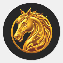 Gold Horse Ronde Sticker