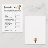 Gold Hot Air Balloon Guestez les cartes de jeu de (Devant / Derrière)