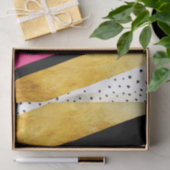 Gold Hot Pink Black White Stippen Stripes Tissue Tissuepapier (Geschenk)