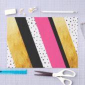Gold Hot Pink Black White Stippen Stripes Tissue Tissuepapier (Craft)