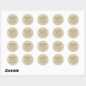 Gold Houndstooth Gepersonaliseerd adres Ronde Sticker (Vel)