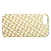 Gold Houndstooth Pattern iPhone 7 Hoesje (Achterkant (Horizontaal))