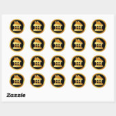 Gold House Icon Ronde Sticker (Vel)