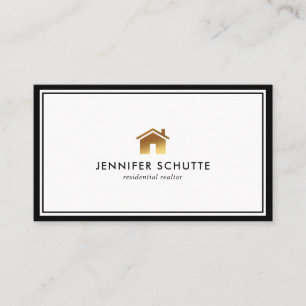 Gold House Logo Modern Professional Realtor Broker Visitekaartje