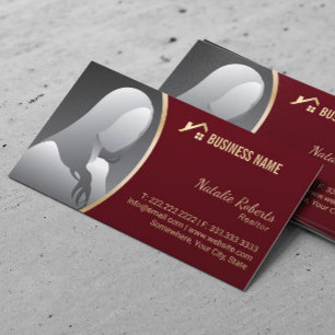 Gold House Logo Vastgoed Realtor Rood Foto Visitekaartje