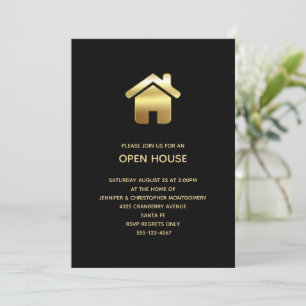 Gold House Symbol Open House Uitnodiging