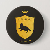 Gold HUFFLEPUFF™ Crowning Crest Ronde Button 7,6 Cm (Voorkant)