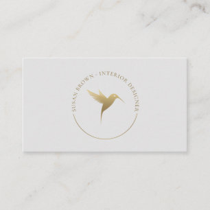 Gold Humming Bird Logo Visitekaartje