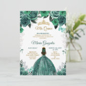 Gold & Hunter Emerald Green Mis Quince Kaart (Staand voorkant)