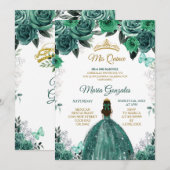 Gold & Hunter Emerald Green Mis Quince Kaart (Voorkant / Achterkant)