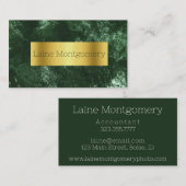 Gold & Hunter Green Classic Carte de visite marbré (Devant / Derrière)
