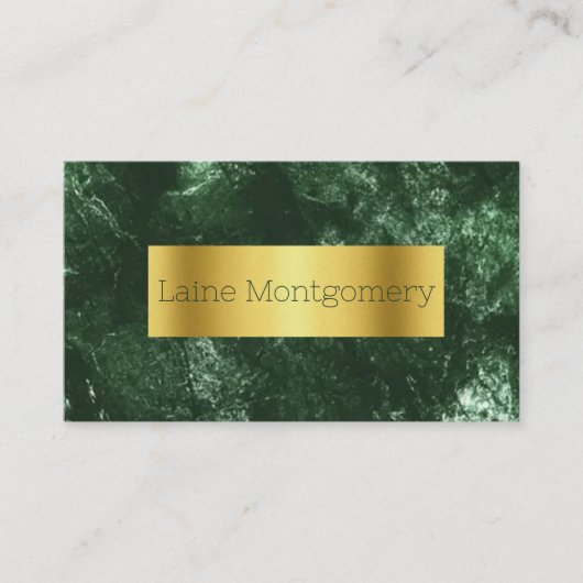 Gold & Hunter Green Classic Carte de visite marbré (Devant)