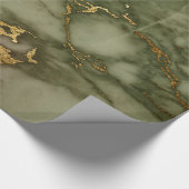 Gold Hunter Green Marble Fluid Metallic Cadeaupapier (Hoek)