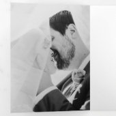 Gold Hydrangea 50th Wedding Jubileum Invitation Drieluik Programma (Binnenzijde eerst)