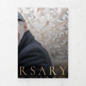 Gold Hydrangea 50th Wedding Jubileum Invitation Drieluik Programma (Cover)