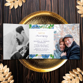 Gold Hydrangea 50th Wedding Jubileum Invitation Drieluik Programma