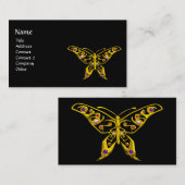 GOLD HYPER BUTTERFLY, COLORFUL GEMSTONES Black Visitekaartje (Voorkant / Achterkant)