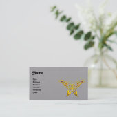 GOLD HYPER BUTTERFLY Grey Paper Visitekaartje (Staand voorkant)