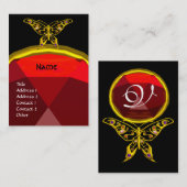 GOLD HYPER BUTTERFLY JEWEL, ROOD RUBY MONOGRAM Bla Visitekaartje (Voorkant / Achterkant)