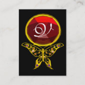 GOLD HYPER BUTTERFLY JEWEL, ROOD RUBY MONOGRAM Bla Visitekaartje (Achterkant)