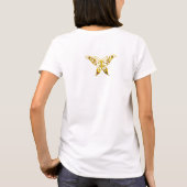 GOLD HYPER BUTTERFLY, Paarse Blauwgroen fractaalgo T-shirt (Achterkant)