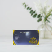 GOLD HYPER DRAGON, CELTISCHE KENNIS BLAUW TOPAZ GE VISITEKAARTJE (Staand voorkant)