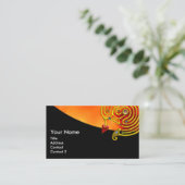 GOLD HYPER LABYRINTH, RED YELLOW CLOUDS Black Visitekaartje (Staand voorkant)
